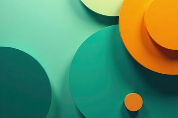Geometric teal and orange interlocking shapes, simple, tile