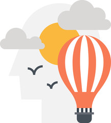 imagination flat web icon concept