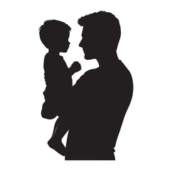 Family silhouettes illustration vector white background.