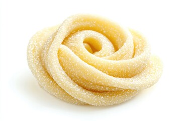 Fototapeta premium Sweet, sugar-coated swirls of candy, arranged in a delicate rose-like shape.