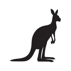 Kangaroo silhouette vector art illustration.
