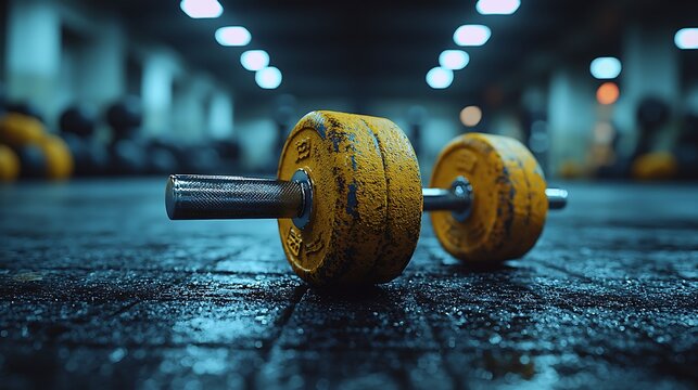 Used Dumbbell in Gym Setting