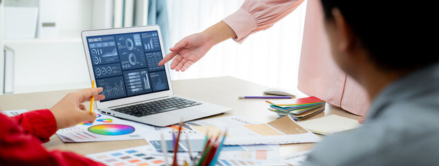 Business data dashboard provide business intelligence analytic for marketing strategy planning...