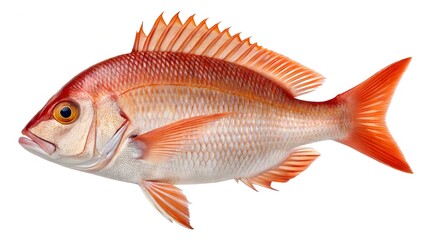 Obraz premium Detailed Close-up of a Red Fish with Bright Scales and Fin