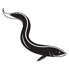 Silhouette eel fish illustration