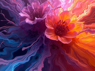 abstract colorful flower background