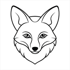 A cute cartoon fox head, a red canine illustration