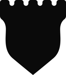 A noble shield with a V-shape design symbolizing strength, protection, and valor.