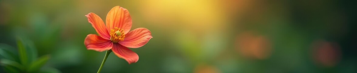 Single isolated flower with soft focus and light effects, flower, color, soft focus
