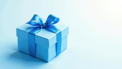 Obraz premium Subtle blue gift box repeat, watercolor effect, watercolor, delicate, pattern