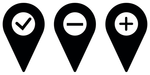Set of location pin icons. location pin place marker. Location icons