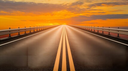 sunset on the highway