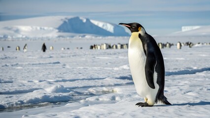 Fototapeta premium penguin on ice