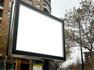 realistic city advertising billboard landscape mockup