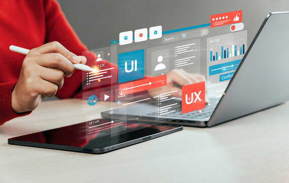 UX-UI development along with web design to develop mobile and laptop app interface layout design. User experience concept, UX-UI designer, creative planning, data visualization, application design