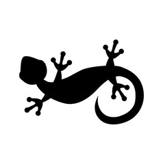 Gecko Silhouette with Curled Tail Vector