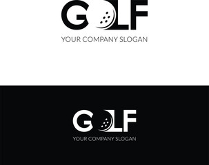 Golf Logo with Golf Ball Silhouette – Vector Design