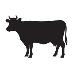 Cow Vector Silhouette Art Illustration