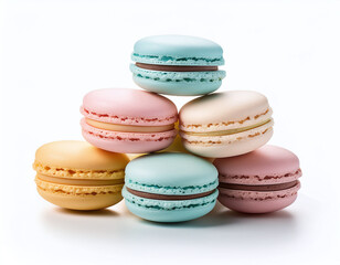 Obraz premium 011-019-212-Easter Egg Macarons in Pastel Colors isolate with white background 71743