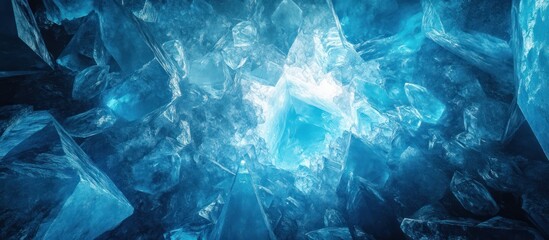 Fototapeta premium An abstract artistic representation of cold blue crystalline formations