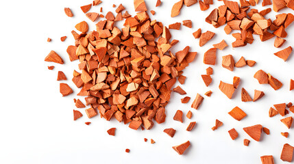 Whole sandalwood shavings in different sizes scattered