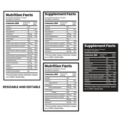 Fototapeta premium nutrition facts, nutrition facts Label, supplement facts ,nutrition Label 