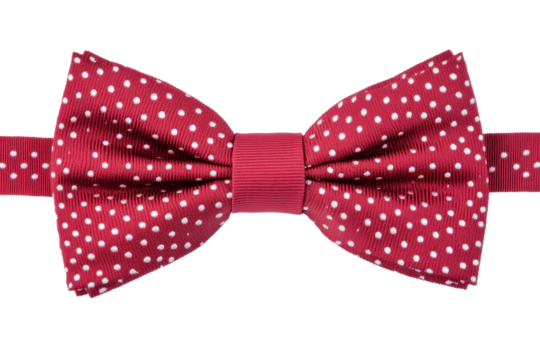 Red polka dot bow tie with white dots, cut out