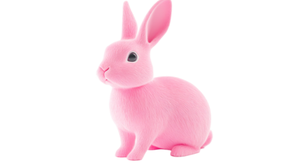Cute pink bunny with a soft texture and bright eyes