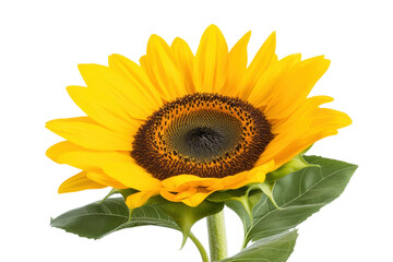 Obraz premium Vibrant yellow sunflower bloom in full detail, cut out