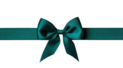Elegant teal ribbon bow with a sleek design for decoration