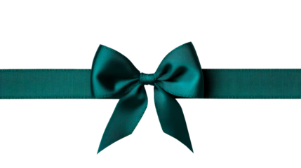 Elegant teal ribbon bow with a sleek design for decoration