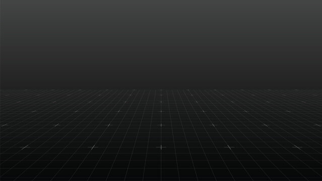 Futuristic perspective wireframe blueprint. Vector grid background for technical, architectural, or digital design projects