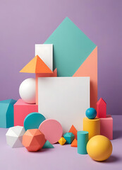 Colorful Geometric Shapes in Creative Arrangement