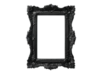 black carved wooden frame