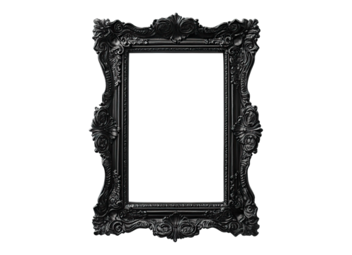 black carved wooden frame