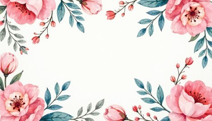 Obraz premium Delicate watercolor floral pattern, perfect for spring promotions , leaves, floral design