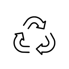 Icon of the recycling symbol for environmentally friendly concepts and sustainable development