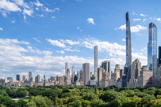 Billionaires Row and Central Park in Midtown Manhattan, New York City, USA