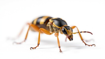 Naklejka premium Close-up of single insect on stark white background, pest, minimal, detail