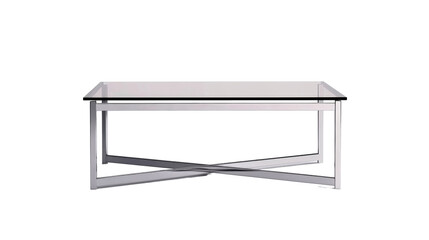 Elegant glass coffee table with modern design and chrome base