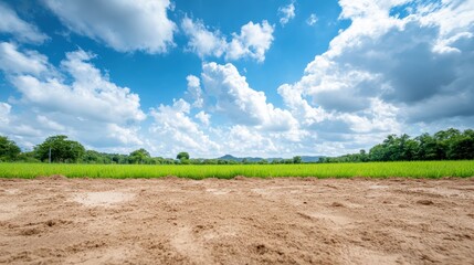 Property Large open field with future development plans marked for construction.