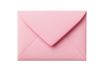 Pink envelope with elegant design and smooth texture, cut out