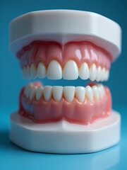 Obraz premium Closeup / Prosthodontics or Prosthetic / Single teeth crown and bridge equipment and model express fix restoration.