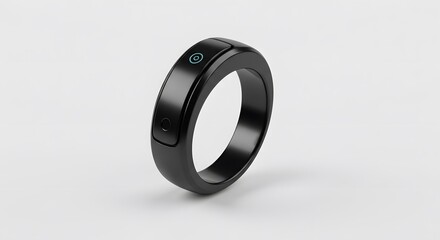 The Sleek Tech Ring: An artistic rendering of a futuristic smart ring, highlighting its minimalist design and advanced technology in a modern digital world.