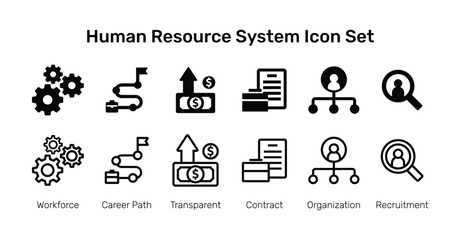 Human Resource System Icon Set