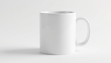 One white ceramic mug isolated on white backdrop, use, stock