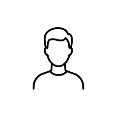 Obraz premium Icon of a young man without facial features in a simple line art style