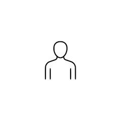 Minimalist icon of a person without facial features in line art style