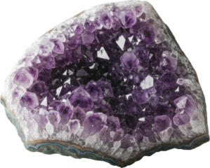 Stunning amethyst geode with vibrant purple crystals and a rough outer shell. The intricate facets reflect light beautifully, making it perfect for décor, collecting, or spiritual use.