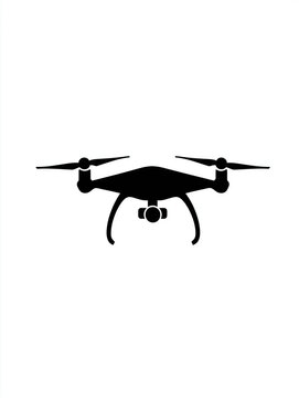Ic&ocirc;ne de drone en flat design sur fond blanc